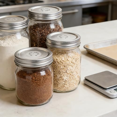 30Pcs Regular Mason Jar Lids - Rust-Proof Vacuum Sealer Compatible