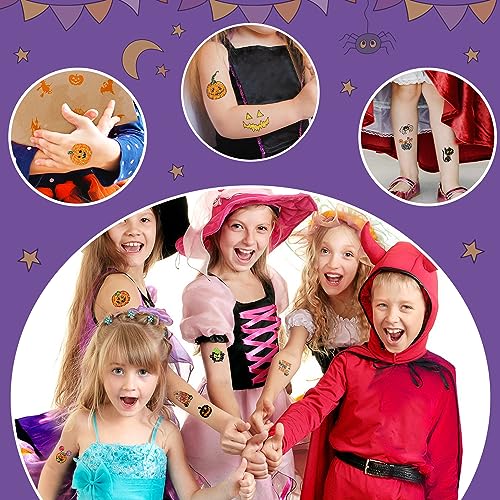 Partywind Glitter Halloween Temporary Tattoos for Kids, 204 PCS