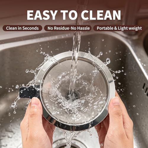 Sancagy Reusable Stainless Steel Pour Over Coffee Dripper with 600 Mesh Filter