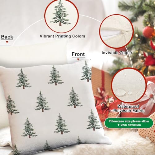 18" x 18" Outdoor Christmas Pillow Covers (Pack of 2) - Waterproof Tree Decor
