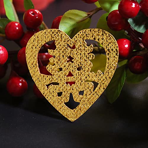 120Pcs Double Happiness Wedding Confetti - Gold Paper Cut Decor