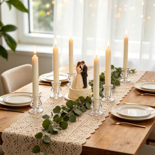24 Pack Clear Glass Candle Holders Taper Candle Display for Weddings & Events - Variation of THIS listing