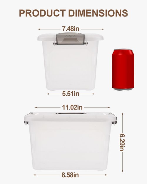 Citylife 6 QT Clear Plastic Storage Bins with Lids - Stackable Organizing Containers (4 Packs)