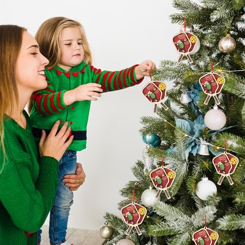 Pickleball Christmas Ornament - Wooden 2-Layer Decoration for Tree