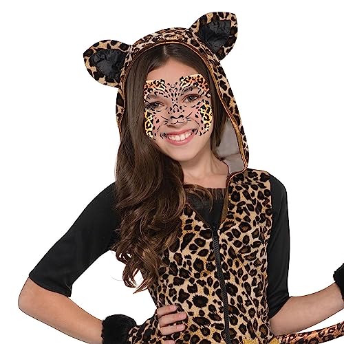 Leopard Face Temporary Tattoos Gold Cheetah Cat Makeup Stickers for Halloween