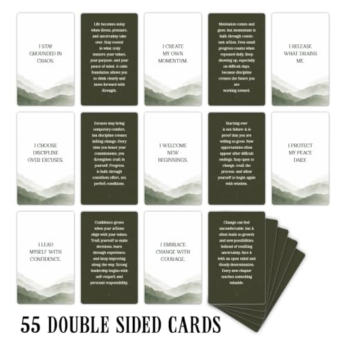 Affirmation Cards for Men - 55 Motivational Deck for Daily Inspiration