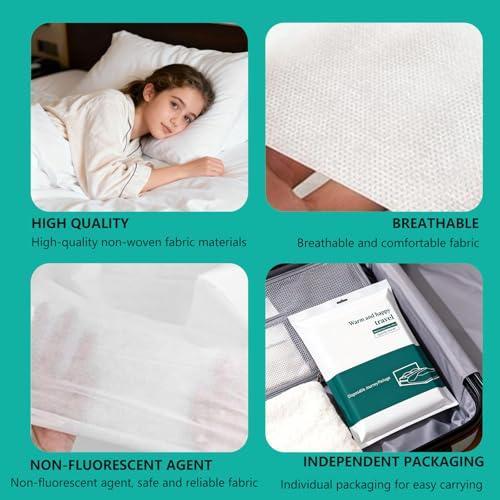 Disposable Bed Sheets Set for Travel - 1 Pack with Fitted Sheet, Quilt Cover & Pillowcases