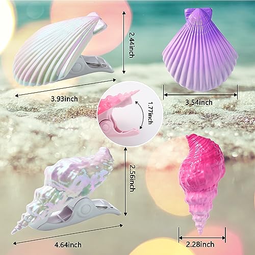 CaLoogn Electroplating Sea Shell Beach Towel Clips for Pool Lounge Chairs