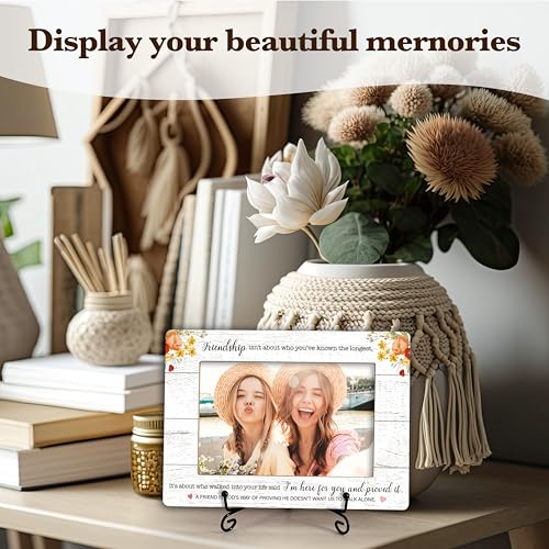 Friendship Picture Frame with Iron Stand - Inspirational 4x6 Photo Gift
