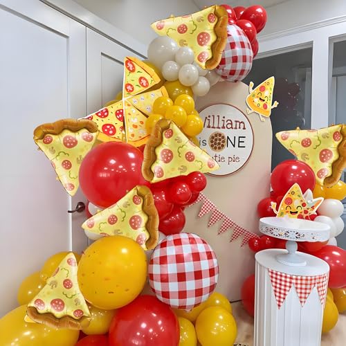 23-Inch Pizza Slice Foil Balloons - Set of 6 for Parties