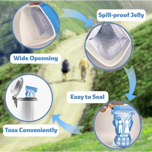 900CC Disposable Urine Bag, 12 PCS Emergency Portable Urinal Bags for Men/Women, Unisex Pee and Vomit Bags for Travel, Camping, Long Trips, Pregnant Women, Kids