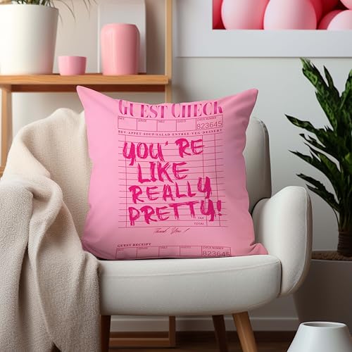 Pretty Hot Pink Throw Pillow Cover 18x18 | Coquette Decor