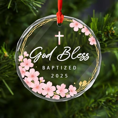 God Bless Baptized Ornament 2025 - Acrylic Keepsake Gift