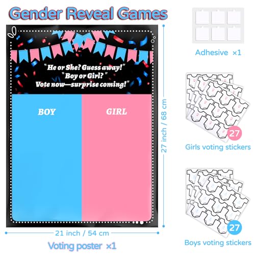 Gender Reveal Voting Game Set - Boy or Girl Party Decorations