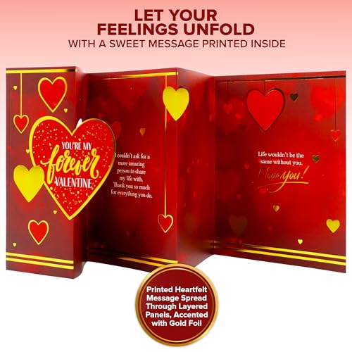 Gold Foil Valentine's Card for Husband - 5x7in Multi-Layered Design