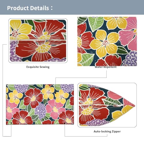 TWLEAR 20x12 Inch Waterproof Outdoor Pillow Covers Set of 2 - Flower Bloom Pattern