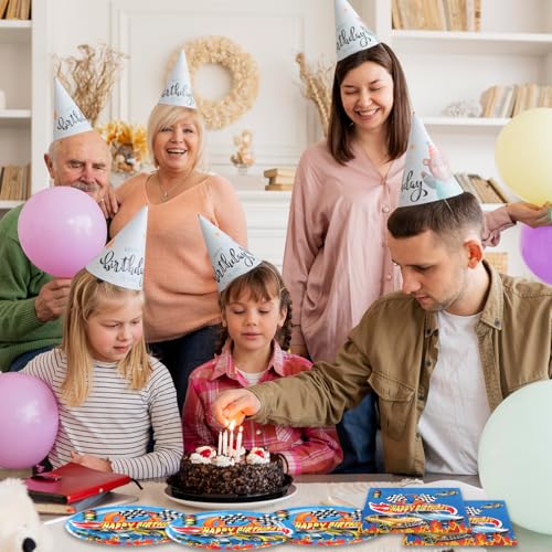 40 Pcs Car Theme Party Supplies Set - Plates & Napkins