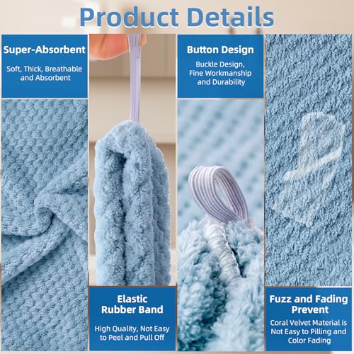 Amrules Hair Towel Wraps - 4 Pack Quick-Dry Turbans for All Hair Types