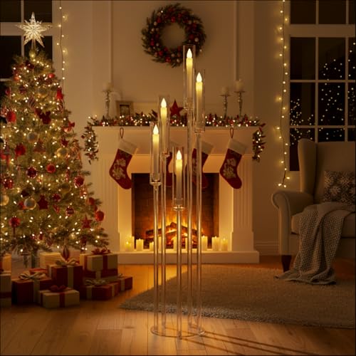 45.7 Inch Acrylic Candelabra Centerpieces for Wedding - 4 Pack