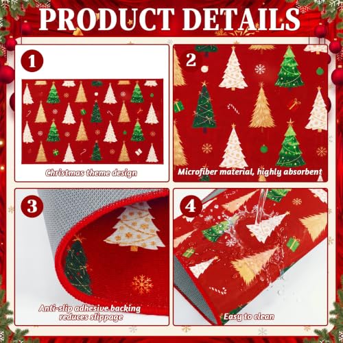 Christmas Bathroom Rug Set with U-Shaped Toilet Cover - Festive Tree & Gift Design (Variation of THIS listing)