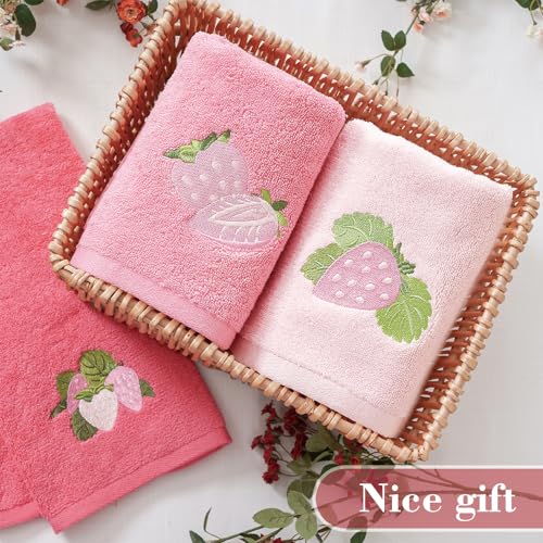 Embroidered Cotton Hand Towels Set - 3 Pack, 13x29 Inches