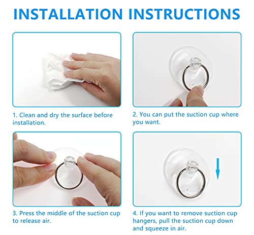 12Pcs Clear Suction Cups with Rings - 30mm PVC Sucker Pads