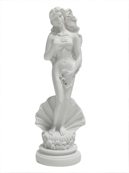 KIKITOY Aphrodite Statue The Birth of Venus 7.6 Inch - Greek Roman Goddess Sculpture, Handmade Resin Art Figurine Classical White Statue, Home & Office Decor