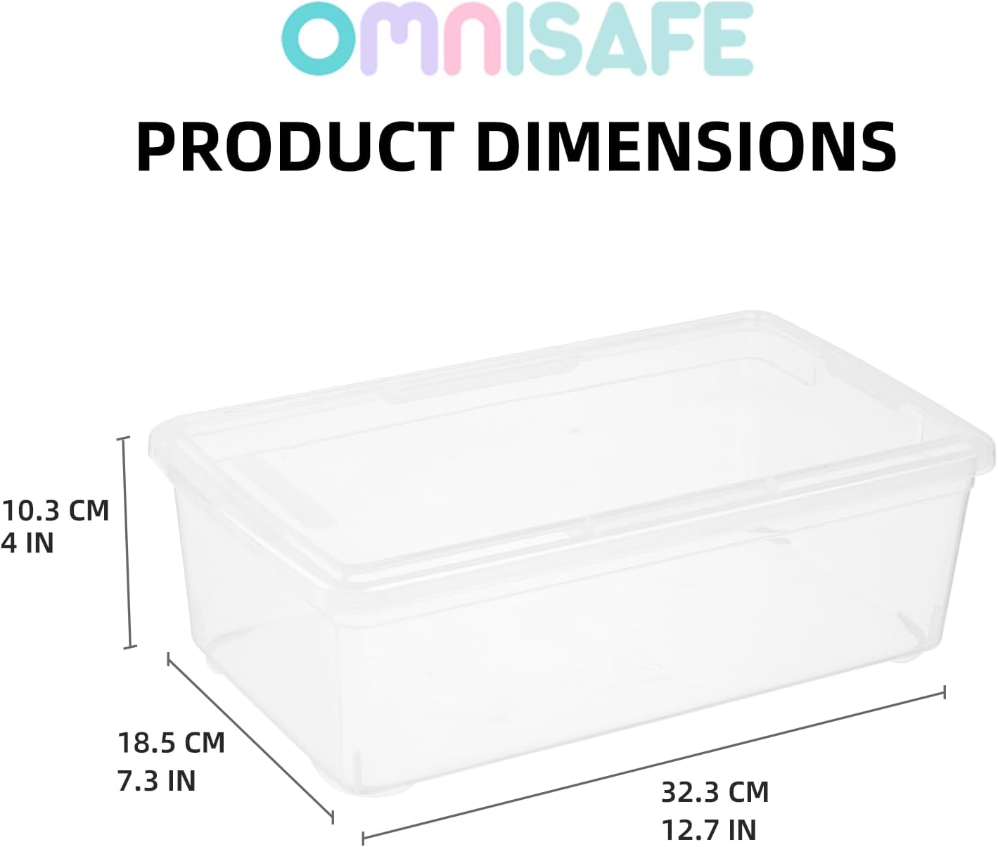 Stackable Plastic Storage Shoebox - BPA-Free Nestable Container for Shoe Organization | 6 Quart, Transparent, 8 Pack