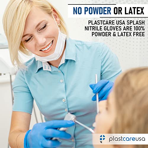 PlastCare Nitrile Exam Gloves - Medium Blue, 3.5 Mil, Latex & Powder Free