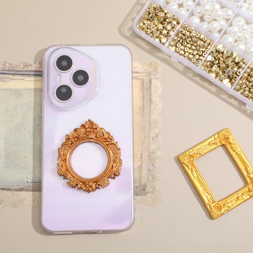8 Pcs Mini Vintage Gold Picture Frames - Tiny Resin Photo Frames for DIY Display