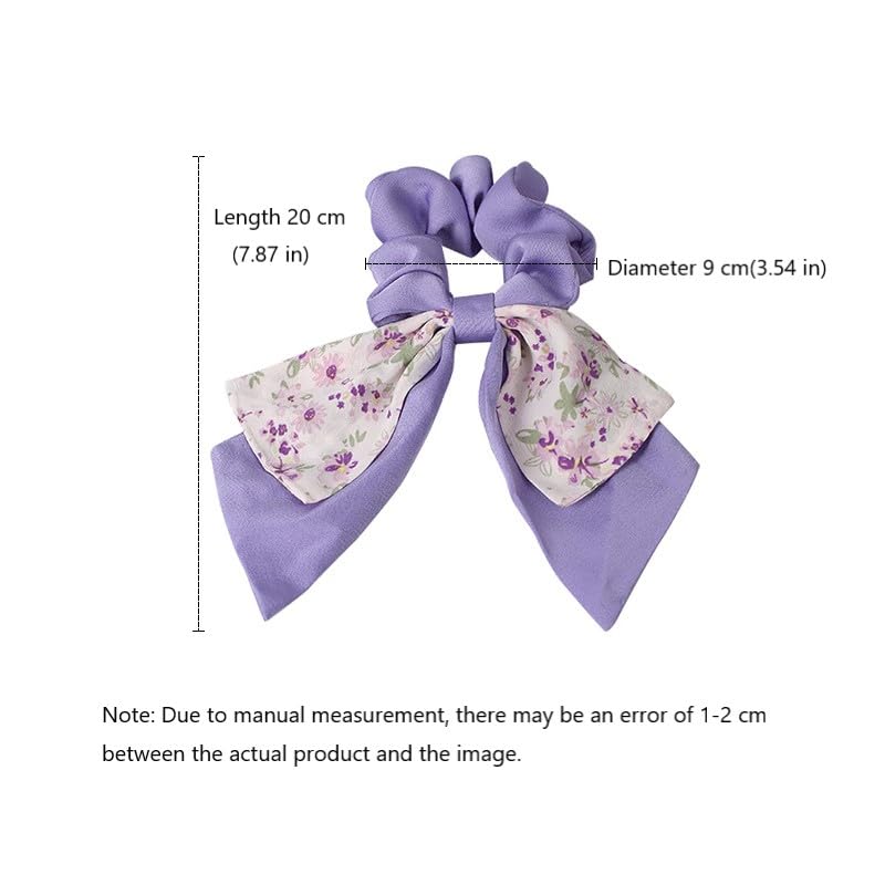 Chiffon Bow Scrunchies 2pcs Large Yellow Hair Tie Bows for Women