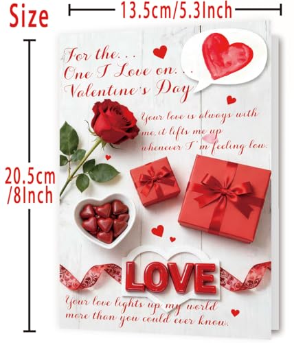 OJsensai Romantic Rose Valentine's Day Card for Him and Her