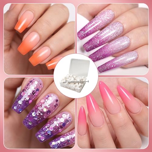 Chedin Ombre Nail Sponge Set with Grab Pen – 200PCS Soft Gradient Sponges and Storage Case