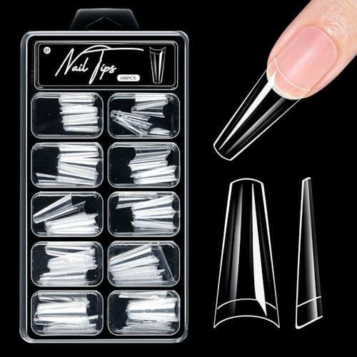 Clear Acrylic Press On Nail Tips 10 Sizes False Nails for DIY Art