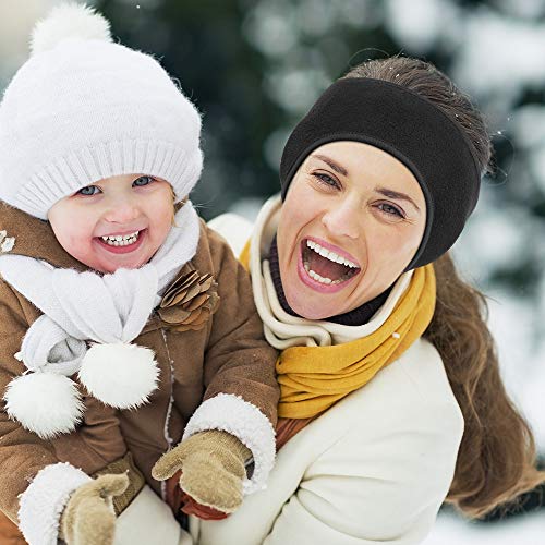 Komake Fleece Ear Warmers Headband - Moisture Wicking Winter Earmuffs for Running and Cycling