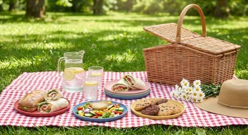 KL KALOO 8 PCS Eco-Friendly Wheat Straw Plates - Unbreakable & Microwave Safe