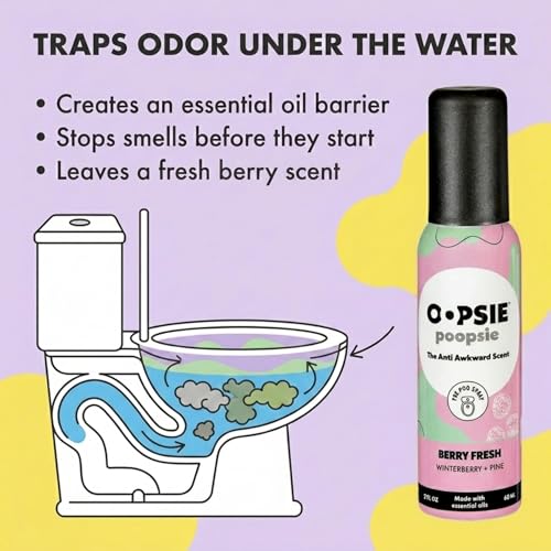 Oopsie Poopsie Berry Fresh Toilet Spray - 2 Fl Oz Travel Deodorizer