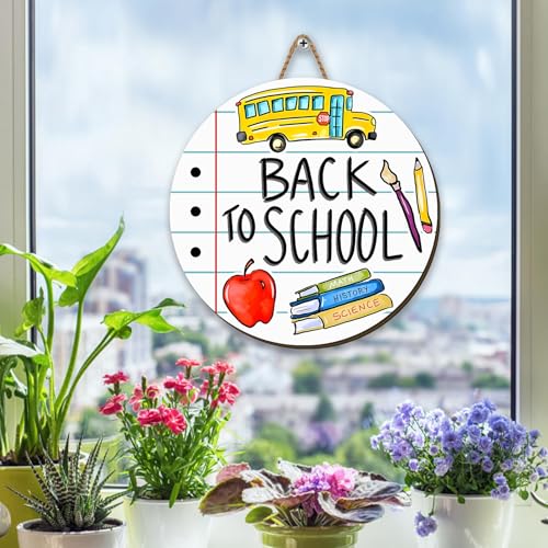 Back to School Wreath - 11.8 Inch Decorative Door Sign