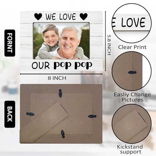 Wooden 4x6 Picture Frame for Grandpa | Gift for Grandkids