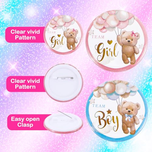 30pcs Gender Reveal Pins - Team Boy & Girl Party Accessories