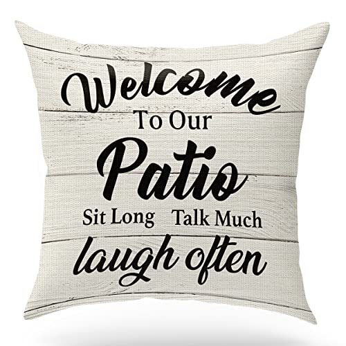 Farmhouse Flannel Throw Pillow Cover 18x18 for Porch & Living Room