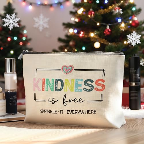 Inspirational Mental Health Makeup Bag Linen Travel Pouch