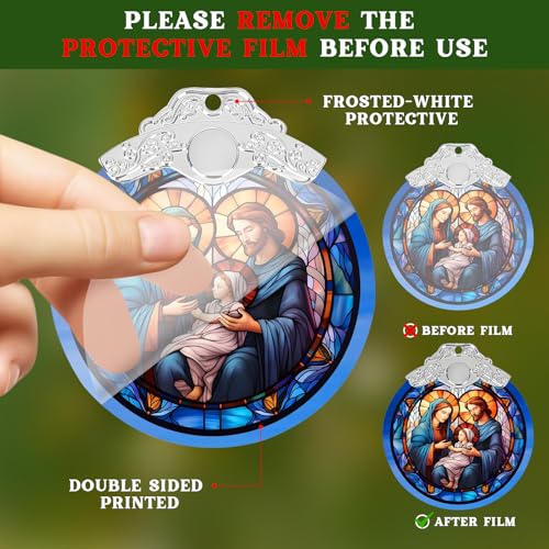 Nativity Christmas Ornament - Double-Sided Acrylic 3" Holy Family