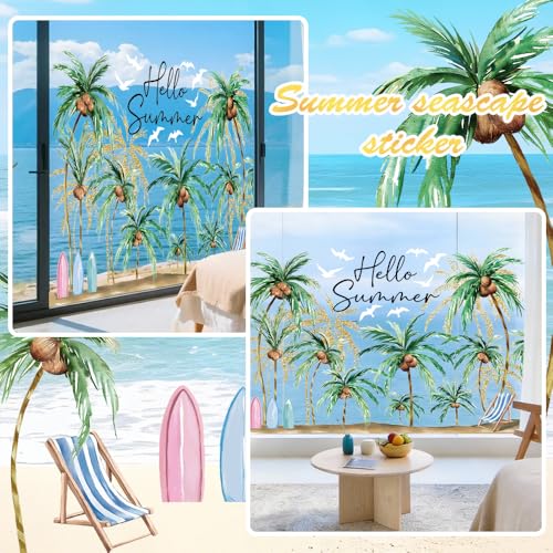 Extra Large Hello Summer Window Clings - Double Sided Decor