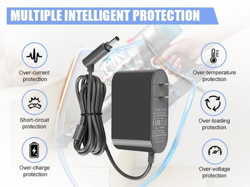 Energup 21.6V V6 V7 V8 Replace for Dyson AC Adapter, Battery Charger for DC58 DC59 DC61 DC62 SV03 SV04 SV05 SV06, Model 205720-02 Charger for Cordless Vacuum Cleaner (NOT for V10 V11)