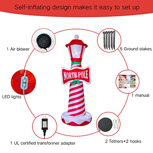 6FT Inflatable Christmas Decor with LED Lights for Yard and Lawn