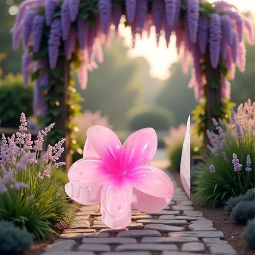 Purple Egg Flower Hair Claw Clip - Strong Hold Non-Slip Hair Accessory