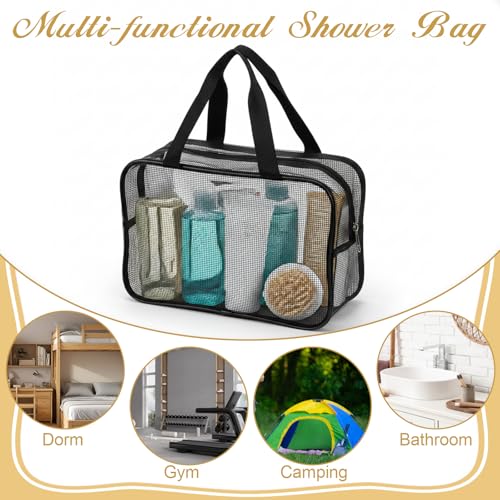 Portable Mesh Shower Caddy Bag - Large Capacity Quick Dry Toiletry Organizer