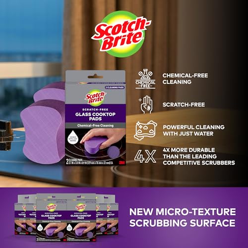Scotch-Brite Scratch-Free Glass Cooktop Cleaning Pads - 12 Pack