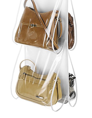 Whitmor Hanging Handbag File Organizer - 8-Pocket Clear Closet Storage